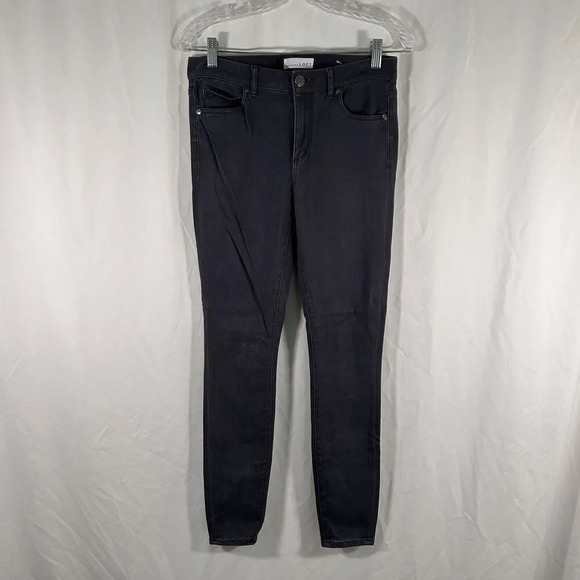 LOFT Legging Pants Women's 2 26 Grey Mid Rise Button Zip Cotton Blend Pockets - Picture 1 of 10